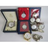 Job Lot Men's Collectors POCKET WATCHES Quartz Untested x 10      406374