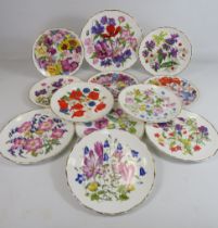 12 Royal Albert Flower plates, Wild flowers of Britain and Queen Mothers favourite flowers.