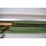 Custom Made 9.5 ft Carbon Fibre Fly Rod, no makers marks.  Comes with Cloth and aluminium case. See 