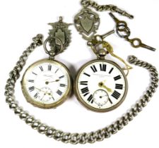 Good Mixed Pocket watch lot to include two Pocket watches for spares or repairs plus silver watch fo