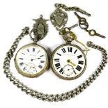 Good Mixed Pocket watch lot to include two Pocket watches for spares or repairs plus silver watch fo