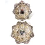 Pair of Pierced Decorative Silver Bonboniers, Each measures 3 inches diameter and hallmarked for Bir