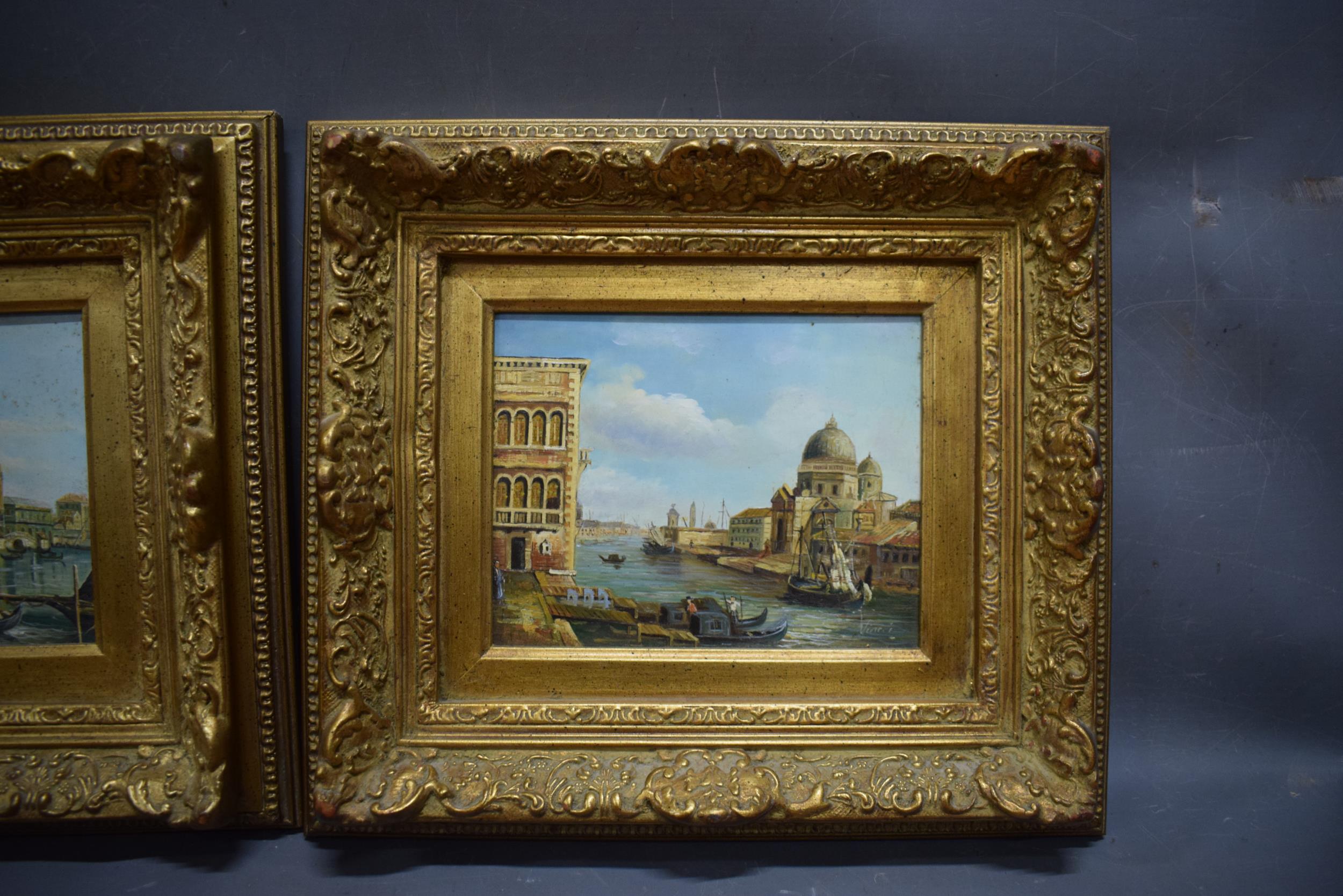 Pair of Venetian Scenes, Oil on Board. Both framed.  See photos.  S2 - Image 3 of 5