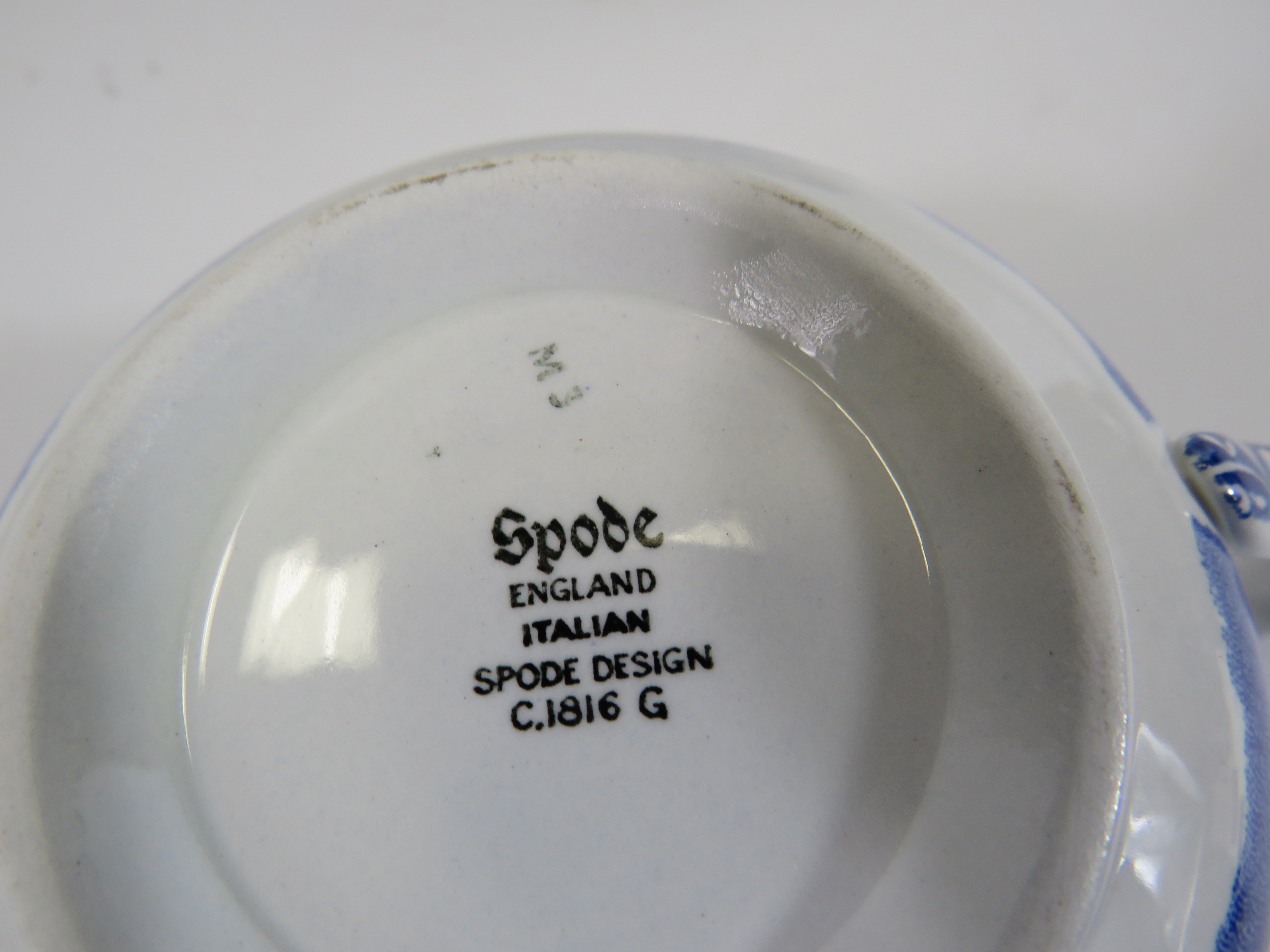 Extra large Spode blue italian pattern cup and saucer. - Image 4 of 4