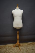 Shop mannequin torso on Chrome stand and wooden base. See photos.