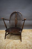 Low Stickback Windsor type chair with ornate splat. See photos. S2