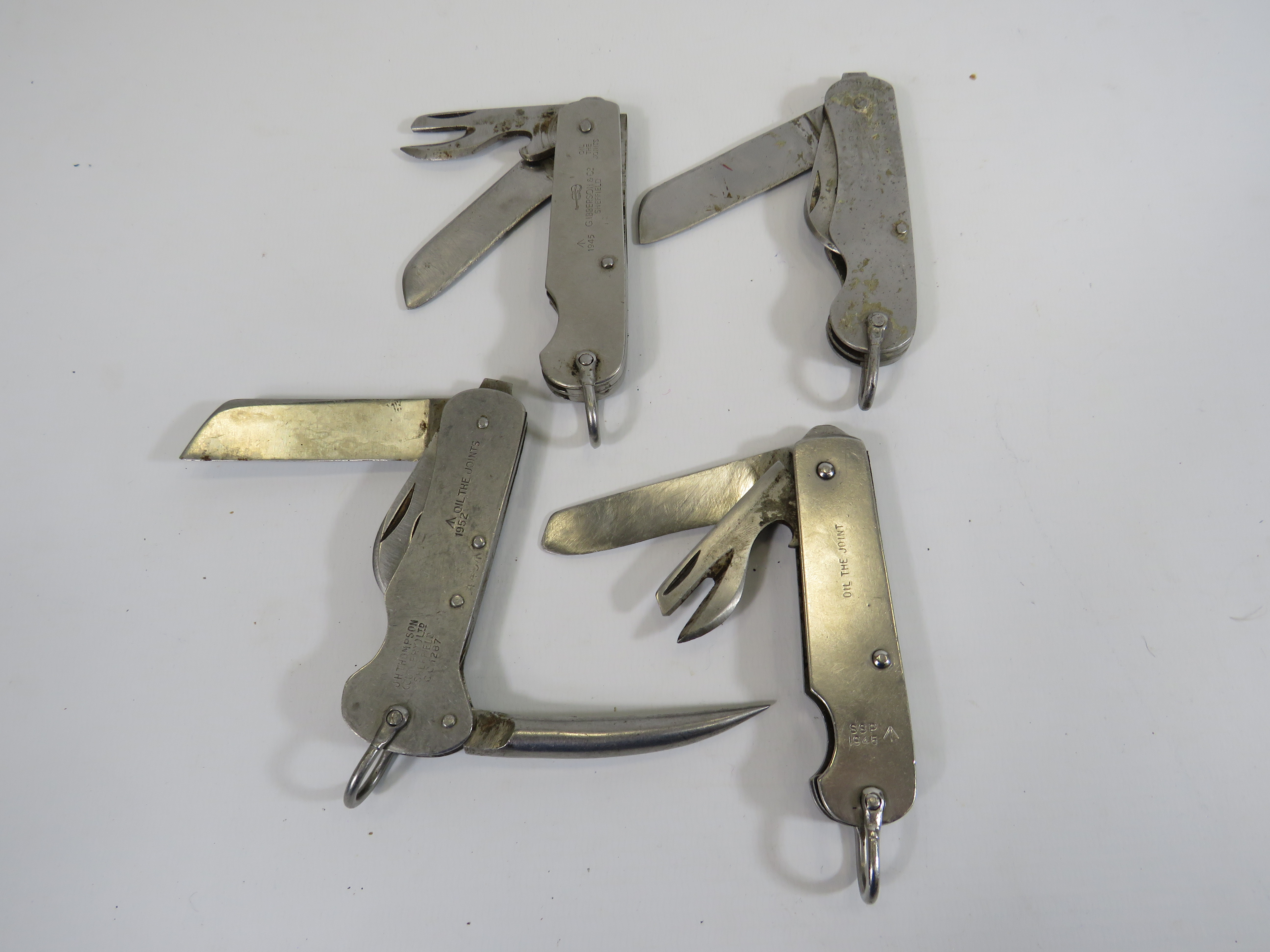 4 Military issue jack British army penknives 1940s/50s.