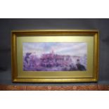 Large framed Print of The Battle of Waterloo.  Frame approx 24 x 41 inches. See photos. S2