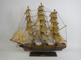 Model boat of the Cutty Sark, 21.5" tall and 24" long.