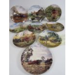 9 Danbury mint Wedgwood farming plates.