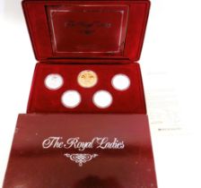Boxed Coin Gift set by the Australian Royal Mint 'Royal Ladies' consisting of a 925 Silver 24ct Gold