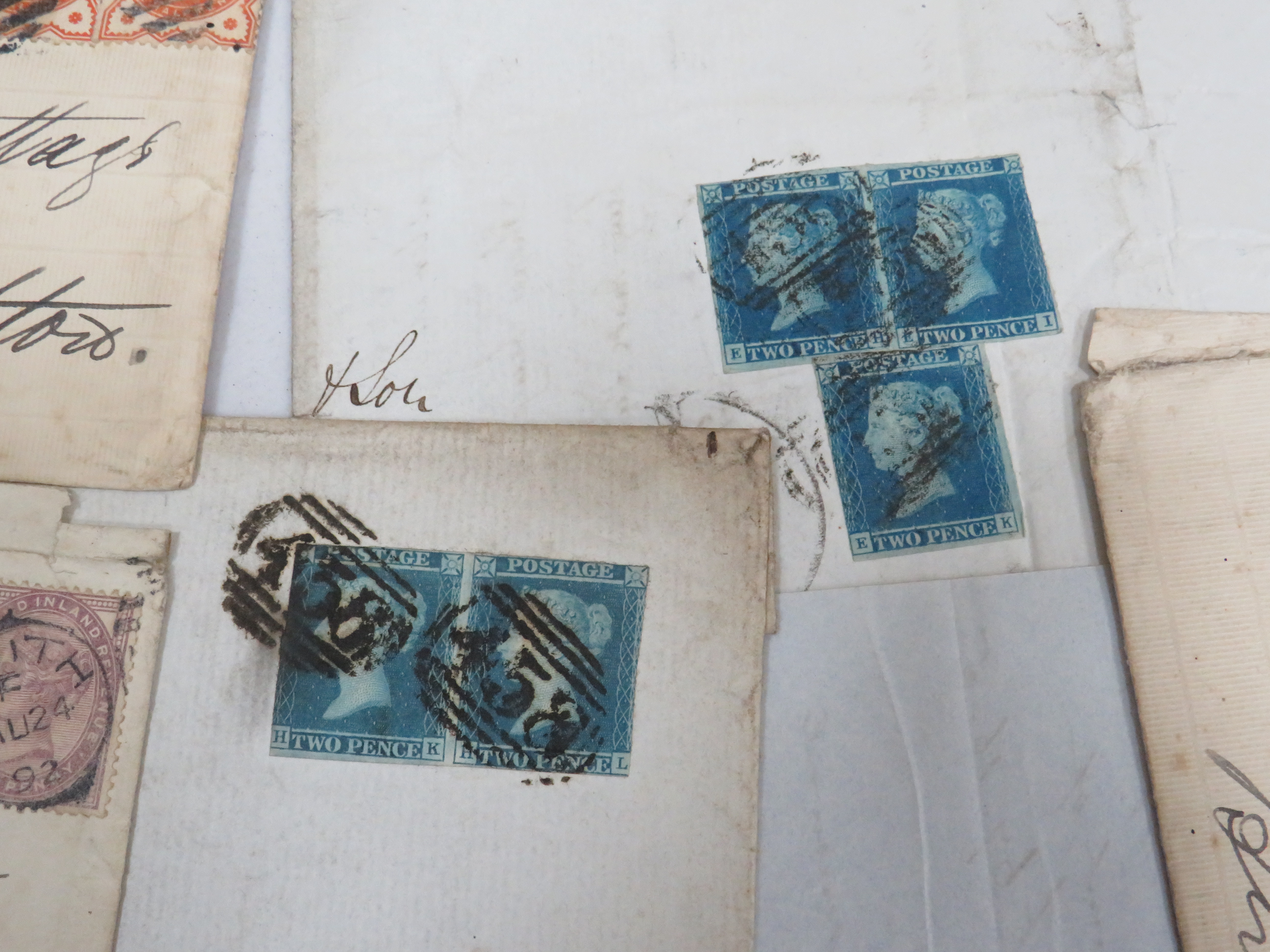 Very Interesting Victorian Letters & Documents with Victorian stamps affixed such as Twopenny Blues, - Image 2 of 5