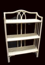 Pented bentwood bathroom rack/bookstand with lloyd loom style shelving  H:42 x w:28 x D:11 Inches se