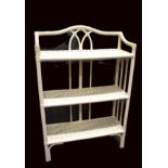 Pented bentwood bathroom rack/bookstand with lloyd loom style shelving  H:42 x w:28 x D:11 Inches se