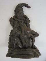 Cast Iron Jester door stop, 30cm tall & 16cm wide.