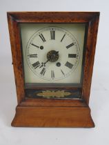 Vintage Mantle Alarm Clock by W & M ltd. Complete and in running order with key but Hour hand will n