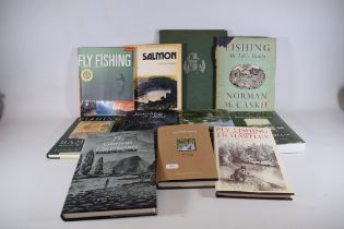 Various Fishing books to include a book by J.R. Hartley (no, really!) Searching for a rise, and th