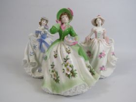 3 Royal doulton limited edition figurines ( 2 have damage to hats).