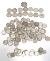 Large Selection of Pre 1946 UK Silver Coins together with a Victorian Crown.  Approx Weight 685