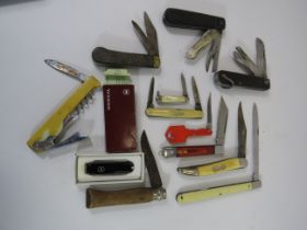 12 Mainly vintage penknives / multi tools.