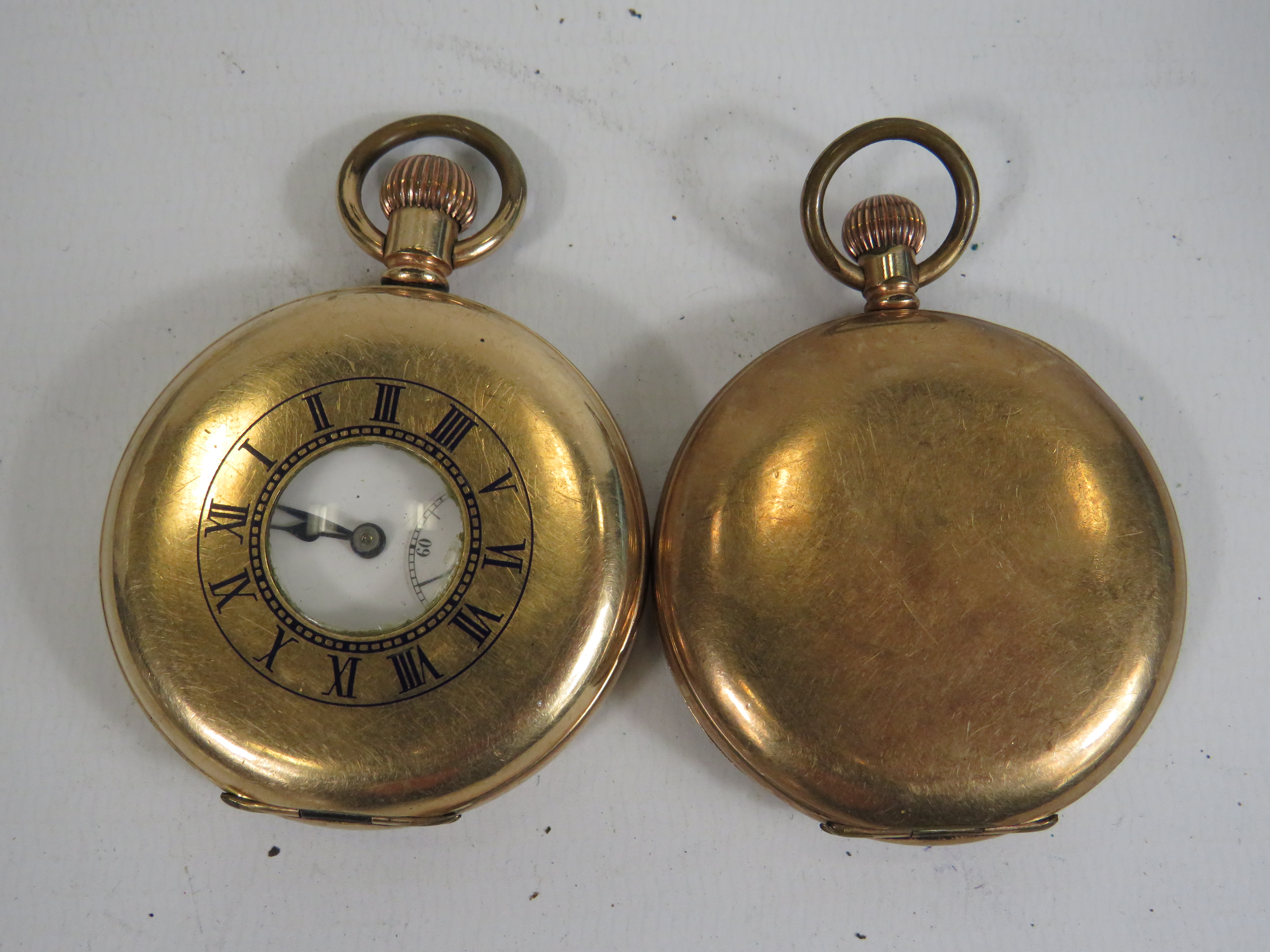 Gents Vintage Rolled Gold Pocket Watches Hand-wind Inc. Half Hunter Etc. x 2 406365 - Image 2 of 2