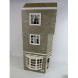 Tall narrow dolls house, 35.5" tall, 14" wide and 8.5" deep.