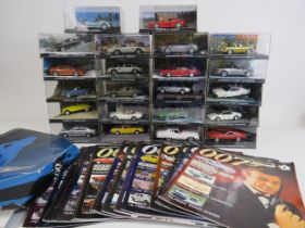 James bond 007 car collection 22 Cars in perspex cases and magazine set.