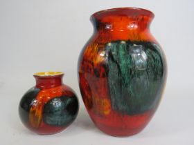 2 Poole pottery Gemstones vases, the tallest stands 20.5cm smaller 10.5cm.