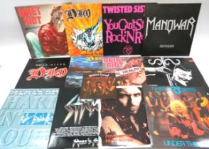 Twelve Heavy Metal Vinyl LP's ,Quiet Riot, Twisted Sister etc plus Motorhead Vinyl 45. See photos.