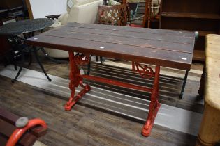 Lovely old , possibly Victorian era garden table made by Lunn & Reynolds of Bradford.