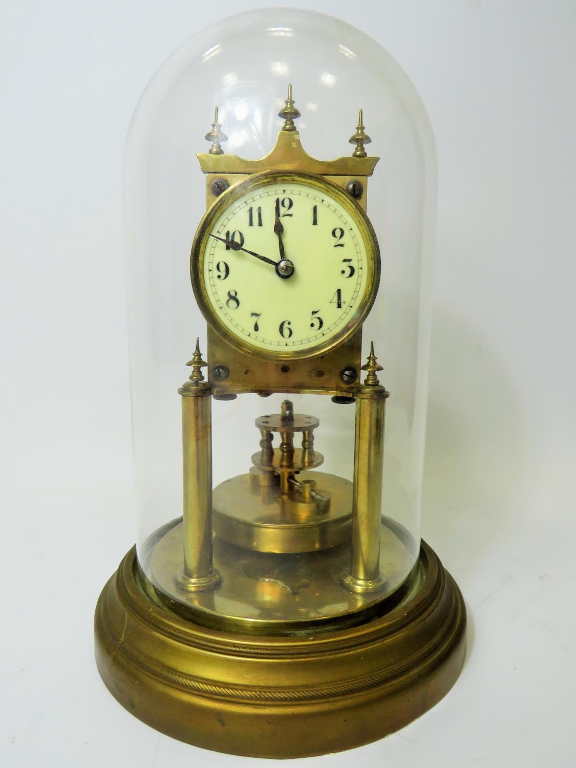 Gustav Becker Anniversary Clock, Serial Number 2248420. Appears to be in running order. Glass