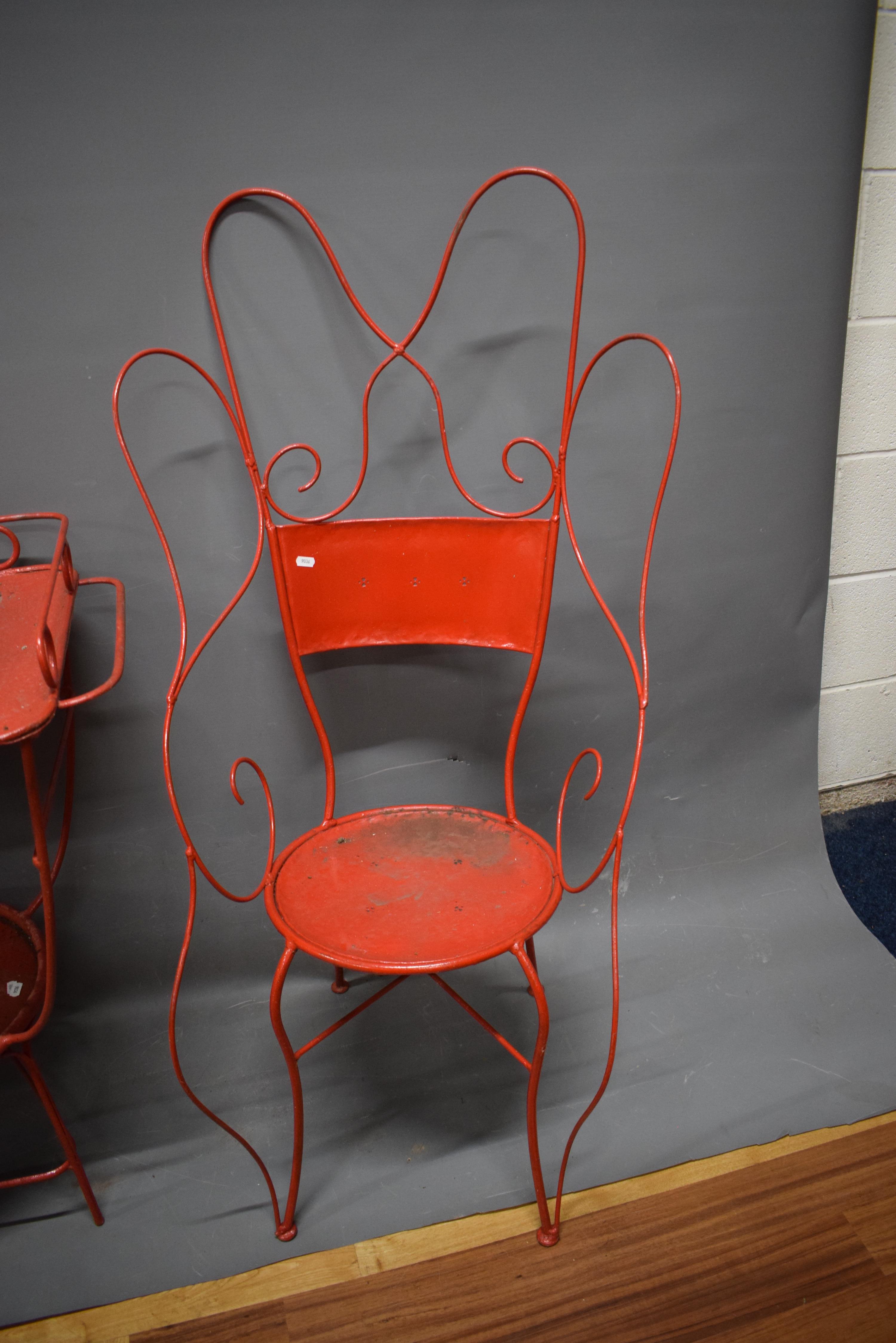 Three piece patio garden set to comprise  table & Chairs.  Enamel bowl inset.  See photos.  - Image 4 of 4