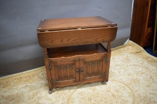 Drop leaf table with handy drawer in the Old charm Style by Mellowcraft. Mounted on castors for easy