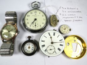 Three Pocket Watches, One wristwatch etc. all for spares or repairs. 