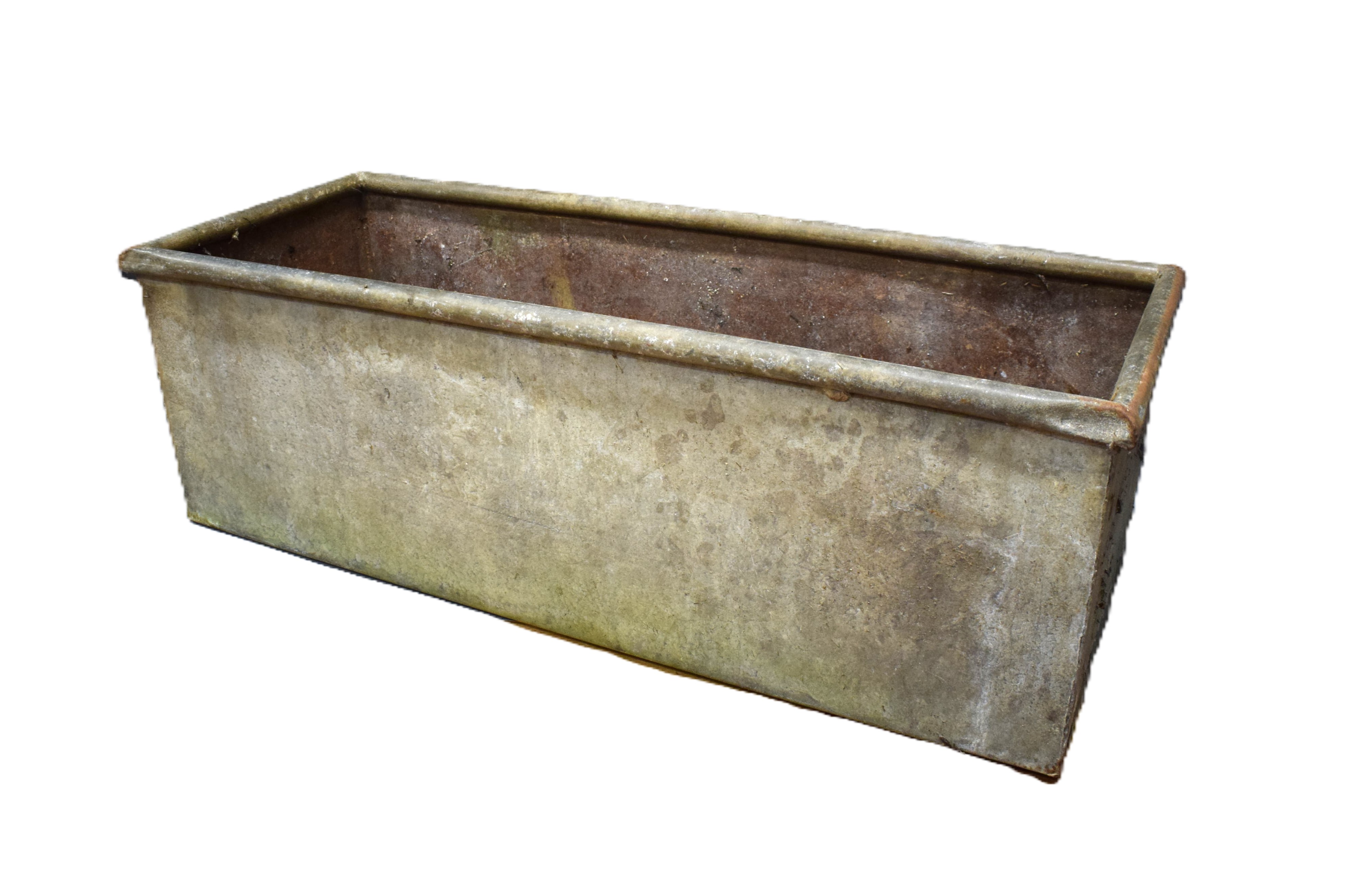Large rectangular galvanised trough to make planter. (would not hold water)  see photos. Over four f - Image 2 of 2