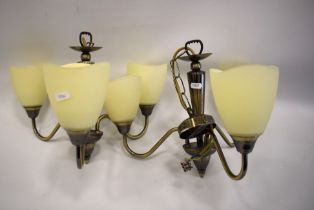 Pair of metal Three Branch Chandeleir Ceiling lamps. Modern made. See photos. S2