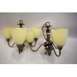 Pair of metal Three Branch Chandeleir Ceiling lamps. Modern made. See photos. S2