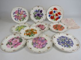 8 Royal Albert Queen Mothers favourite flower plates plus 2 wild flower plates.