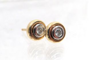 Pair of 14ct Diamond set ear studs (no fasteners) Diamonds measure 3.5mm each Total Weight 2.6g