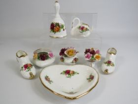 Selection of Royal Albert old country roses ornaments and posies.