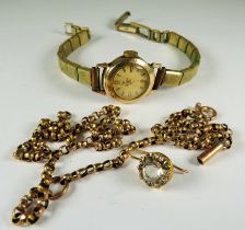 Approx 6g of assorted gold to include a ladies watch with 9ct case. See photos.