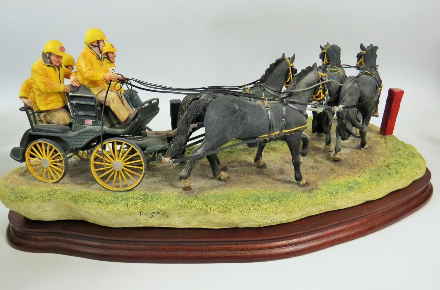 Border Fine arts Model entitled 'Teamwork' by Ray Ayres. On Wooden Plinth. BO729 2001.Limited - Image 6 of 6