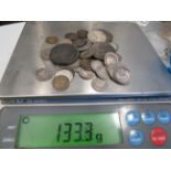 Mixed  Lot to include 133.3g of pre 1920 UK coins,  188.3g of pre 1947 UK Silver Coins together with