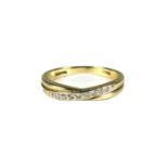 9ct Yellow Gold Multi Diamond set ring,  Finger size 'N-5'  2.2g  approx 0.10pts Diamonds. See phtos