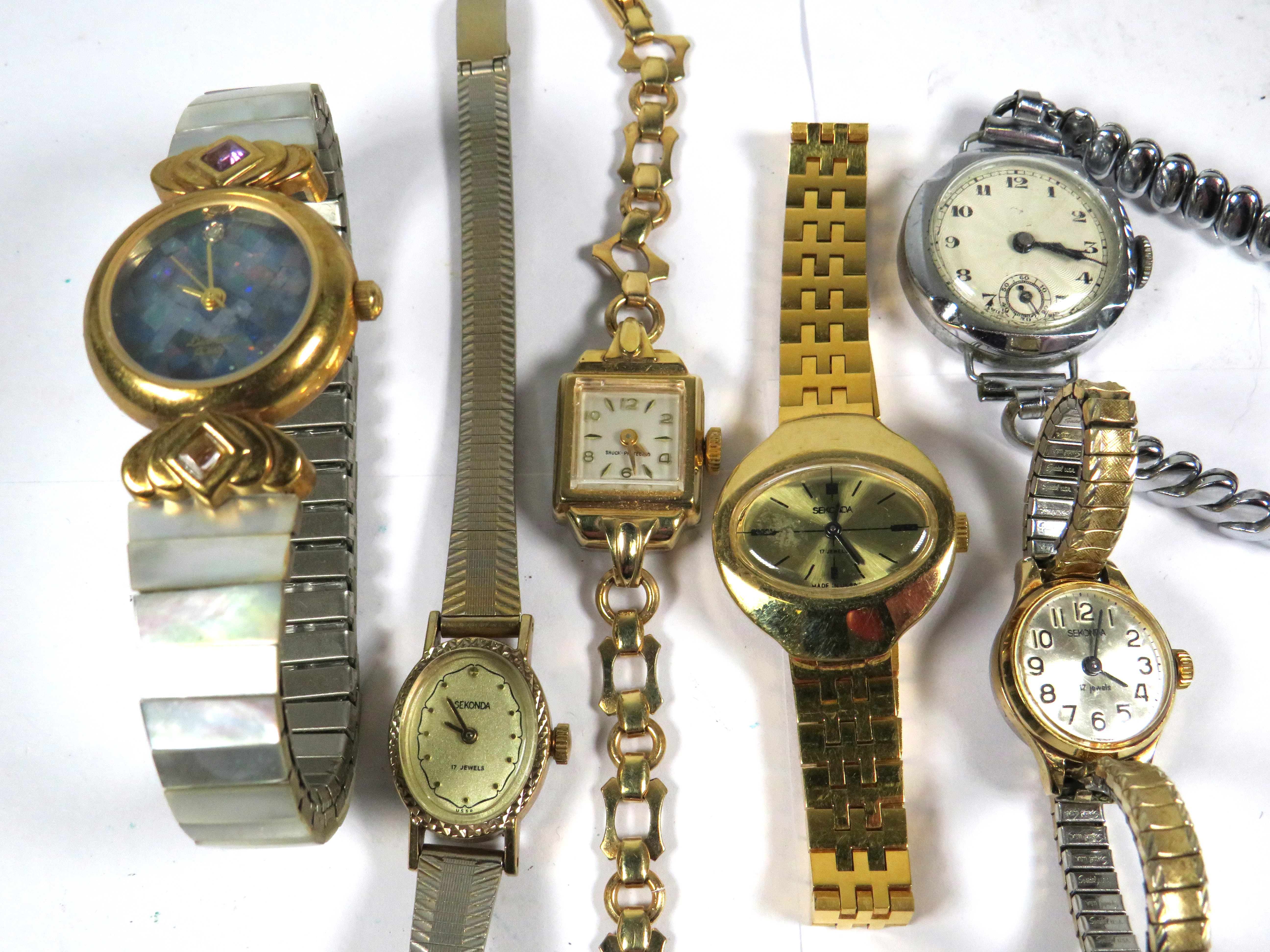 Selection of Ladies Mechanical wristwatches one which is rolled gold, all but one are working plus a - Image 2 of 2