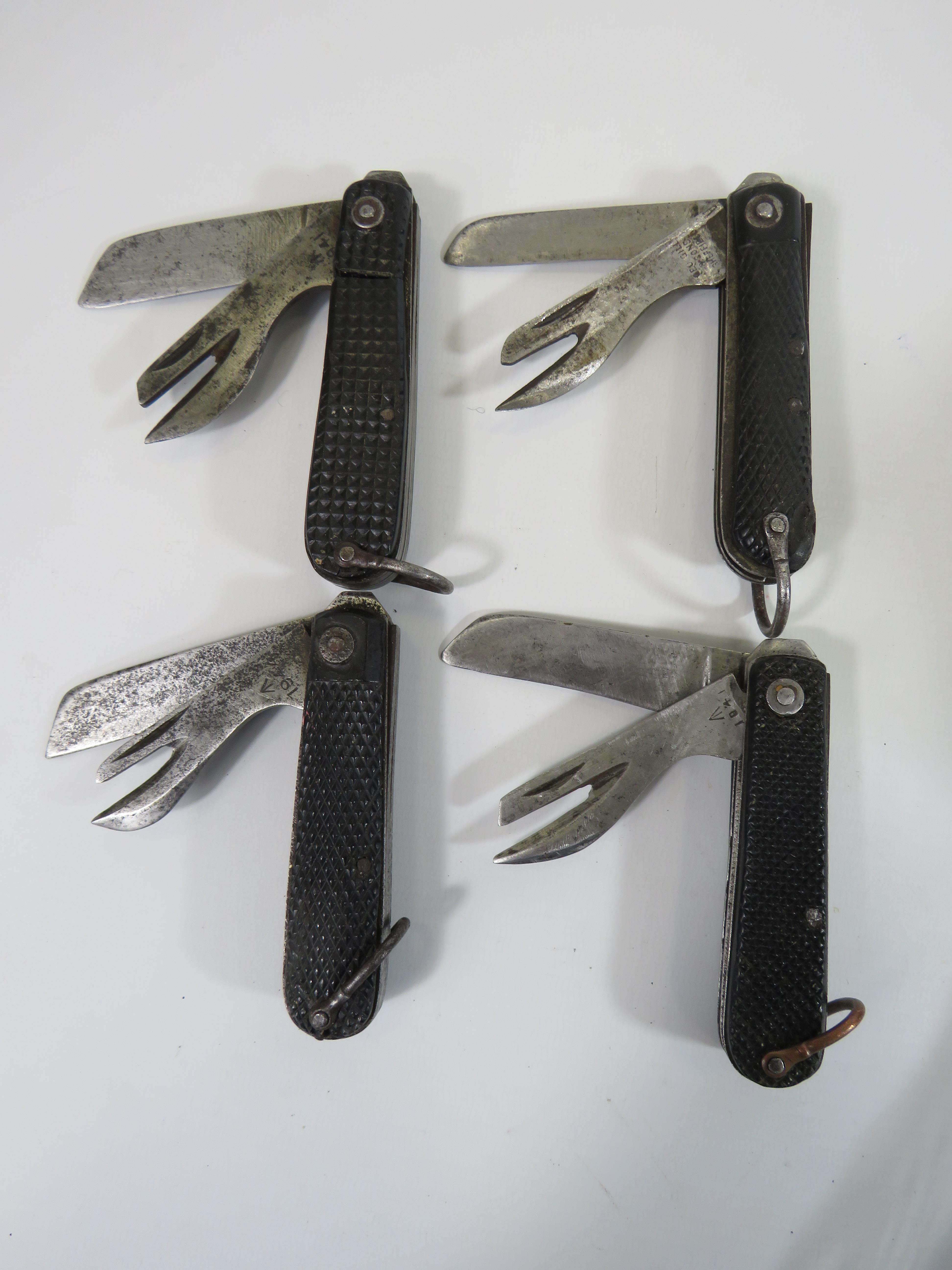 4 1940s Military issue British army jack penknives.