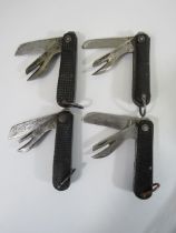 4 1940s Military issue British army jack penknives.