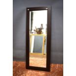 Darkwood modern mirror with bevelled edged glass.  50 x 20 inches.  See photos.  S2