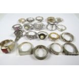 Twenty, 925 Sterling Siver & White metal rings.  See photos. 