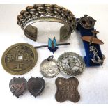 Good Mixed Lot to include SAS metal and enamel badge, Royal Irish Cap Badge, Silver Mizpah Brooch,  